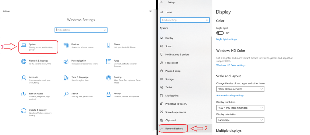 access rdp on windows 10