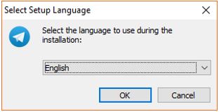 Telegram app language selection