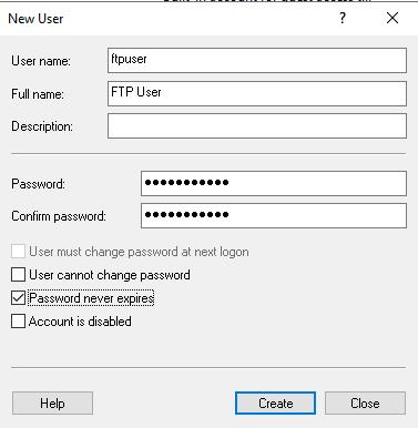 Installation de FTP sur Windows Server