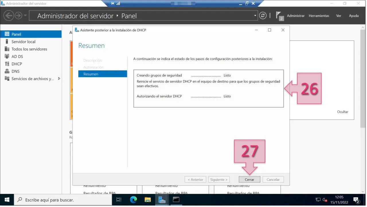 تكوين خادم DHCP على Windows Server 2019